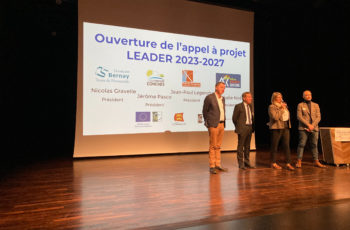 les quatre présidents des communautés de commune présents pour le lancement de l'appel à projet LEADER 2023-2027